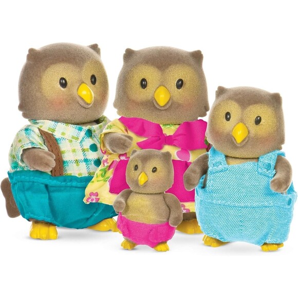 Lil Woodzeez Whooswhoo Owl Family Birds Animal Toy Set Posable Book Parents Baby - Picture 2 of 4